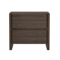 Manhattan Comfort - Linda 24" Table de nuit moderne à 2 tiroirs - Noyer brun-Table de nuit moderne parfaite pour la chambre