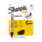 Sharpie - Marqueurs permanents Liquid Tip, noir, paquet de 12-Écrit sur n'importe quoi et sèche instantanément avec un fini imperméable