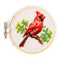 Kikkerland - Kit De Broderie Cardinal-Conçu pour les débutants qui souhaitent s'essayer à ce métier