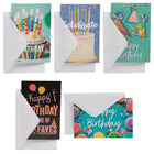 Jam Paper - Cartes d'anniversaire, Assortiment Fête d'anniversaire, Paquet de 10-Taille : 5,25 po L x 7,25 po l