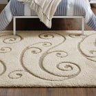 Modway - Jubilant Pousse à la Vigne Défilante Tapis de comédie 8 pi l x 10 pi L - Crème et beige-Dessous du tissu de jute adhéré