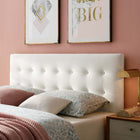 Modway - Emily Biscuit Touffé Performance Velvet Tête de lit complète, Blanc-Tissu résistant aux taches durable