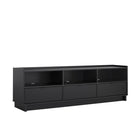 Prepac - Meuble de rangement pour téléviseur Simply Modern 70,25 po avec 3 tablettes et 3 tiroirs - Noir-Support TV Pour Téléviseur Suspendu Ou Posé: Conçu pour accompagner un téléviseur de 55 à 77 pouces de large - accrochez votre téléviseur au-dessus ou placez-le directement sur le support TV pour la chambre