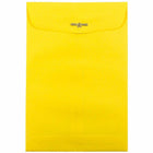 Jam Paper - Enveloppes colorées à fermeture à fermoir Open End, 6 po H x 9 po l, Jaune recyclé, Paquet de 10-Caractéristiques de l'enveloppe : Fabriquée à partir de papier de 28 lb, rabat droit, fermeture à fermoir en caoutchouc et métal, finition papier lisse