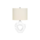 Monarch Specialties - Luminaire - 25 po H Lampe De Table - Résine Crème - Abat-Jour Ivoire / Crème - Moderne-Cette lampe de table moderne et élégante de 24 pouces de hauteur est conçue avec une base en résine crème ondulée attrayante avec une forme irrégulière, surmontée d'un abat-jour rectangle classique en lin ivoire, et finie avec une finition argentée pour un accent unique dans n'importe quel espace de vie