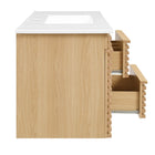 Modway - Render Fixation murale de 48" Vanette de salle de bain - Oak White-8