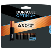 Duracell - Optimum Piles Alcaline AAA  - paquet de 12-Conçues avec 4 fois plus d’ingrédients power boostmc : les piles AAA Duracell Optimum contiennent 4 fois plus d’ingrédients POWER BOOSTMC brevetés de Duracell que les piles AAA Coppertop