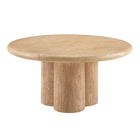 Modway - Tori Rond de 31 pouces Terrasse extérieure Béton Table à manger - Travertin-Construction en béton massif