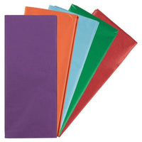 JAM Paper - Papier de soie - Assortiment arc-en-ciel - 50 feuilles-Couleur : Assortiment Arc-en-ciel (Rouge, Bleu Vif, Violet, Orange, Vert) | Parfait pour les anniversaires, les fêtes et toutes les occasions de cadeaux