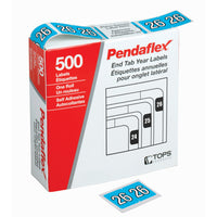 Pendaflex - 2026 Étiquettes Annuelles - Bleu clair - Paquet de 500-Compatible avec les étiquettes de la série DataFile L8800 pour une intégration sans faille dans votre système de classement existant