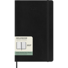 Moleskine - Carnet semainier 12 mois 2027 , Large 5" x 8.25", Couverture souple - Noir-Message en cas de perte imprimé sur la page de garde