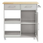 Modway - Culinary Chariot de cuisine avec barre à serviettes, Gris clair naturel-8