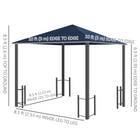 Outsunny - Pavillon à toit rigide 10 pi l x 10 pi L - pavillon de patio - noir-Pavillon extérieur spacieux offrant aux invités de la fête un espace pour se détendre sans se sentir à l’étroit