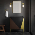 Modway - Alchemist 30" Armoire de toilette de salle de bain (lavabo non inclus) - Or noir-Pieds métalliques effilés