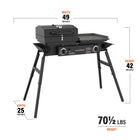 Blackstone - Plaque chauffante / barbecue combiné Tailgater On The Go 17 po-Deux brûleurs et une puissance de 35 000 BTU assurent une cuisson complète et uniforme des aliments