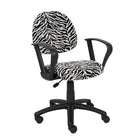 Nicer Furniture - chaise de travail en microfibre avec accoudoirs en boucle - zèbre-Ce produit est doté d'une profondeur de dossier réglable et d'accoudoirs en boucle