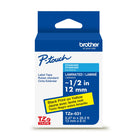 Brother TZe631 Ruban laminé jaune avec texte noir authentique pour étiqueteuses P-touch, 12 mm de largeur x 8 m de longueur-Ruban laminé TZe jaune avec texte noir d’une largeur de 12 mm pour étiqueteuses P-touch de Brother