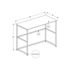Monarch Specialties - 7777 Bureau 40 po - Taupe Fonce/Metal Noir-Dimensions du produit: 40 pouces L x 19 pouces P x 30 pouces H