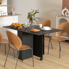 HOMCOM - Table à manger pliante à abattant 55 po avec étagères de rangement pour 4-6 - noir-2 étagères offrent un espace de rangement discret