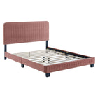 Modway - Celine Chenal Touffé Performance Velvet Lit de plateforme King, Rose poussiéreuse-Lit de plateforme King