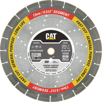 CAT - La lame de scie diamantée à jante segmentée de 14 po-Grande profondeur de coupe de 14 po: Idéale pour les coupes profondes dans les dalles, le béton, l'asphalte et les parpaings