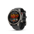 Garmin - Montre connectée GPS multisports fēnix 8 Pro - 47 mm - Titane avec bracelet graphite/silicone noir-ROBUSTE PAR CONCEPTION - Conçu pour durer, ce design haut de gamme est certifié pour la plongée et dispose de boutons étanches, d'un couvercle de capteur en métal et d'un écran AMOLED lumineux de 1,4 po avec une lentille résistante aux rayures et une lunette en titane - il peut donc aller là où votre téléphone ne peut pas. Il est testé selon les normes militaires américaines pour la résistance thermiq