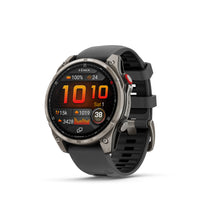 Garmin - Montre connectée GPS multisports fēnix 8 Pro - 47 mm - Titane avec bracelet graphite/silicone noir-ROBUSTE PAR CONCEPTION - Conçu pour durer, ce design haut de gamme est certifié pour la plongée et dispose de boutons étanches, d'un couvercle de capteur en métal et d'un écran AMOLED lumineux de 1,4 po avec une lentille résistante aux rayures et une lunette en titane - il peut donc aller là où votre téléphone ne peut pas. Il est testé selon les normes militaires américaines pour la résistance thermiq