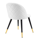 Modway - Cordial Performance Velvet Chaises de salle à manger Ensemble de 2 - Blanc-Capacité du poids de la chaise : 300 lbs.