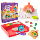 Kinetic Sand - Coffret de jeu de pizzas montantes SquishPizza-Des pizzas à faire lever comme en vrai : Les apprentis pizzaïolos peuvent façonner, sculpter et personnaliser leurs propres pizzas avec le coffret SquishPizza Kinetic Sand, incluant 452 g de sable de jeu et des outils dédiés pour faire comme dans une vraie pizzeria.