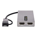 Startech - Adaptateur d'affichage USB A/C vers 2x 4K/1080p HDMI - 0,36' - Gris-Ajoutez deux écrans à presque n'importe quel ordinateur portable avec le dongle adaptateur USB-A ou USB-C intégré , Activer les doubles écrans étendus sur les MacBook Apple M1/M2/M3 qui ne sont pas nativement capables de piloter plus d'un écran externe