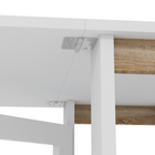 HOMCOM - Table à manger pliante à abattant avec étagères de rangement pour 4-6 personnes - blanc-L'ajustement de la longueur permet de libérer de l'espace pour des activités comme les devoirs, l'artisanat ou les jeux
