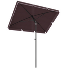 Outsunny - Parasol de patio à inclinaison réglable - 6,5 pi x 4 pi - café-Parasol rectangulaire extérieur attrayant et élégant avec un design à volants offrant une protection pratique