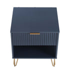 Manhattan Comfort - Table de nuit moderne DUMBO 20,07" à 1 tiroir - Bleu Minuit-Garantie limitée du fabricant de 30 jours