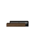 Nexera - Meuble audio-vidéo Tonik 72 po, Noyer et noir-Meubles conçus et produits au Canada à partir de panneaux de particules et de MDF certifiés CARB II/FSC.  Item expédié en 24-48 heures après réception de la commande.  Assemblage requis