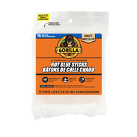Gorilla - Hot Glue Sticks 4 po Taille Miniature - Paquet de 75-Résistant aux intempéries : pour une utilisation intérieure et extérieure