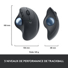 Logitech ERGO M575 Trackball - Souris sans fil avec molette de pouce - Noir-Pachage contents: ERGO M575 Wireless Trackball, USB Receiver, 1 X AA battery, Quick Start Guide