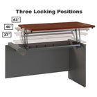 Bush Business Furniture Westfield 60 L x 43 P Bureau gauche 3 positions assis-debout avec classeur - Hansen Cherry (SRC127HCSU)-Stratifié Fusionné thermiquement sur bois composi