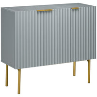 HOMCOM - Armoire d’appoint 35,4 po L - gris-Un large plateau et 2 armoires avec un total de 4 étagères pour garder tous vos objets 