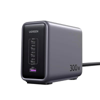 UGREEN - Chargeur de bureau Nexode 300 W 5 ports GaN USB-C/USB-A PD-Chargeur 300W avec nouvelle technologie de recharge : Équipé de l’USB PD 3.1, ce chargeur permet une plage de tension élargie, incluant 28V en plus des tensions standard de 5V, 9V, 15V et 20V. Cette flexibilité permet à vos appareils de recevoir la tension exacte requise pour une performance optimale. Rechargez votre MacBook Pro à pleine vitesse (140W) avec un câble USB-C vers MagSafe 3 (non inclus).