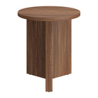 Hudson&Canal - Table d'appoint ronde Anders de 50 cm de largeur, , noyer satiné-La table est fabriquée à partir de matériaux MDF de haute qualité et durables