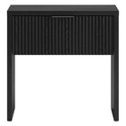 Hudson&Canal - Table de chevet Kenslow 24 po - Grain noir-Comprend un tiroir coulissant en douceur et un espace de rangement inférieur ouvert
