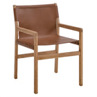 Modway - Sonora Cuir Chaise à manger - Chestnut Tan-Cadre en bois de teck