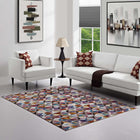 Modway - Arisa Mosaïque hexagonale géométrique Tapis de comédie 8 pi l x 10 pi L - Multicolore-Tissage serré à poil bas