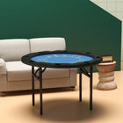 Soozier - Table De Poker Pliable 47 Po- Table De Jeu Blackjack 8 Joueurs- Noir-Huit porte-gobelets pour tenir les boissons 