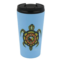 Oscardo - Tasse de voyage avec motif artistique autochtone Tortue médecine de James Jacko-Motif d’art autochtone authentique - Met en valeur des œuvres sous licence créées par des artistes des Premières Nations, Inuit et Métis de partout au Canada, célébrant la richesse des cultures autochtones et leur créativité