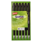 Staples - Stylos Sonix à encre gel – 0,7 mm – noir – paquet de 12-Écriture très lisse