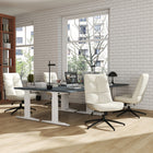 Homy Casa - Chaise de bureau ergonomique avec tissu chenille - Beige ivoire-9