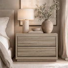 Manhattan Comfort - Table de nuit contemporaine Navis 32" à 2 tiroirs - Chêne naturel-Deux tiroirs spacieux offrent un rangement pratique pour les essentiels de chevet
