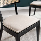 Modway - Caledonia Tissu tapis Chaise à manger Ensemble de 2 - Noir beige-Dossier en rotin à tissage ouvert