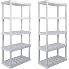 Oskar - Étagère de rangement grande à 5 niveaux - 18 po x 36 po x 74 po - blanc-La conception emboîtable vous permet de relier plusieurs unités